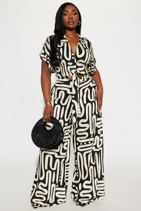 Posted In Portugal Linen Pant Set - Natural/Combo