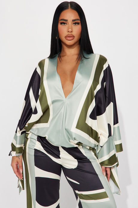 Missed You Pant Set - Sage/combo