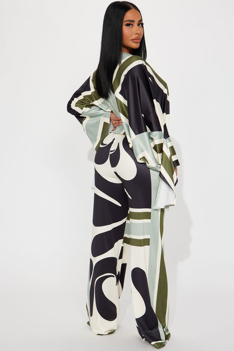 Missed You Pant Set - Sage/combo