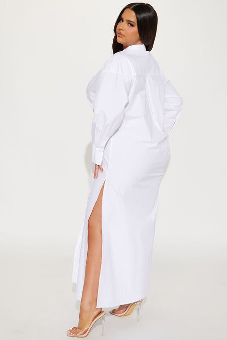 Eleanor Oversized Shirt Maxi Dress - White