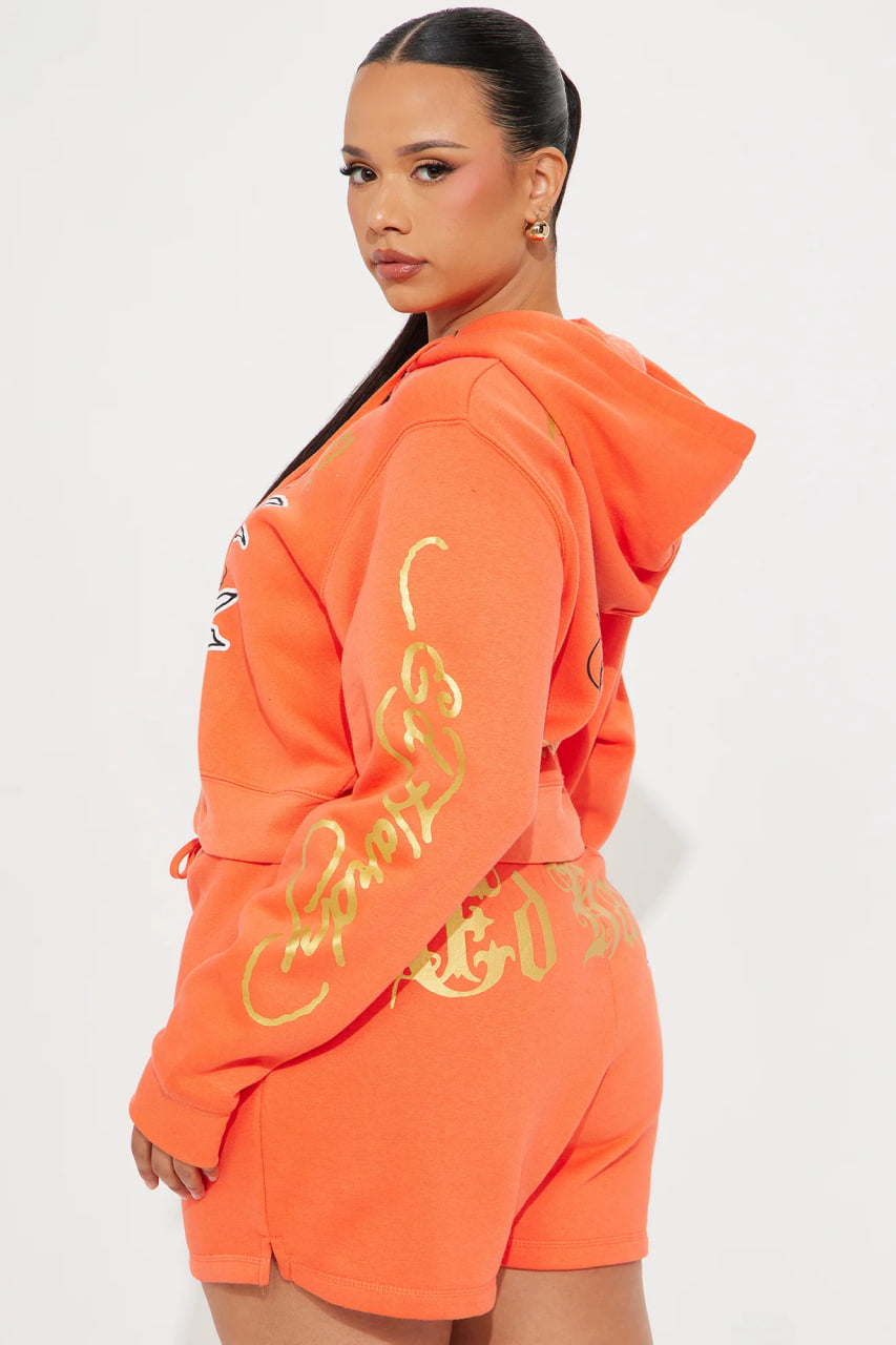 Ed Hardy Heart Tattoo Front Hoodie - Peach