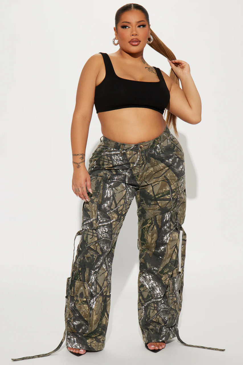 Level You Up Tree Camo Cargo Pant - Olive/combo