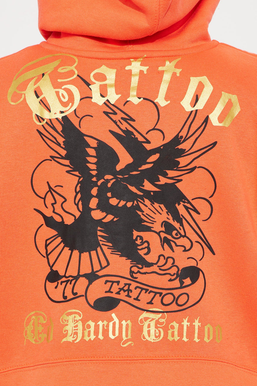 Ed Hardy Heart Tattoo Front Hoodie - Peach