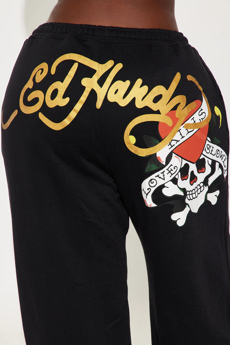 Love Kills Ed Hardy Pant - Black