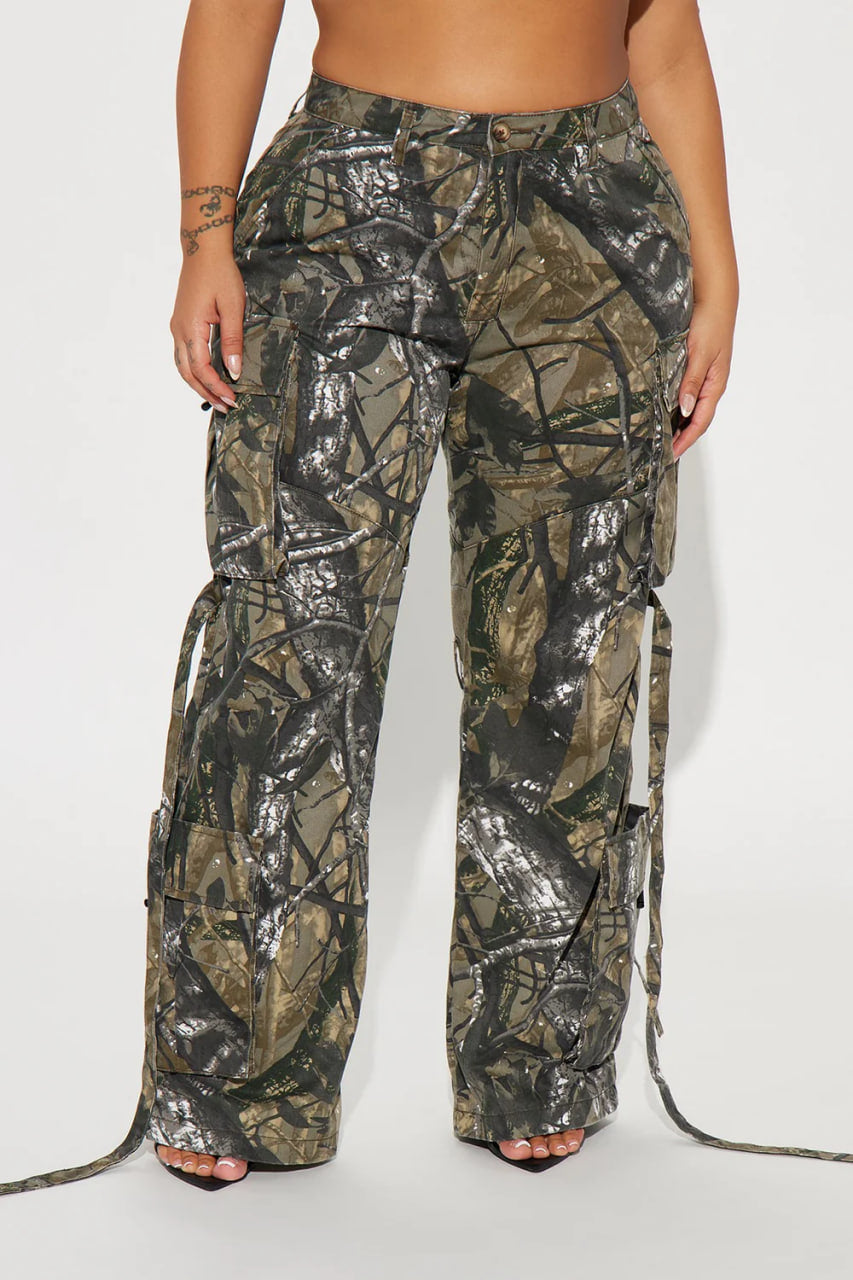 Level You Up Tree Camo Cargo Pant - Olive/combo