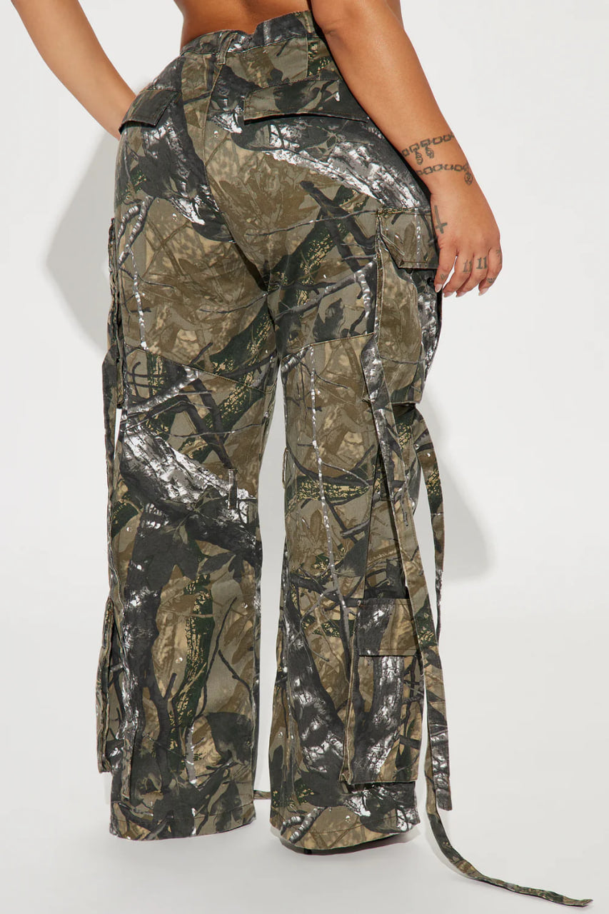 Level You Up Tree Camo Cargo Pant - Olive/combo