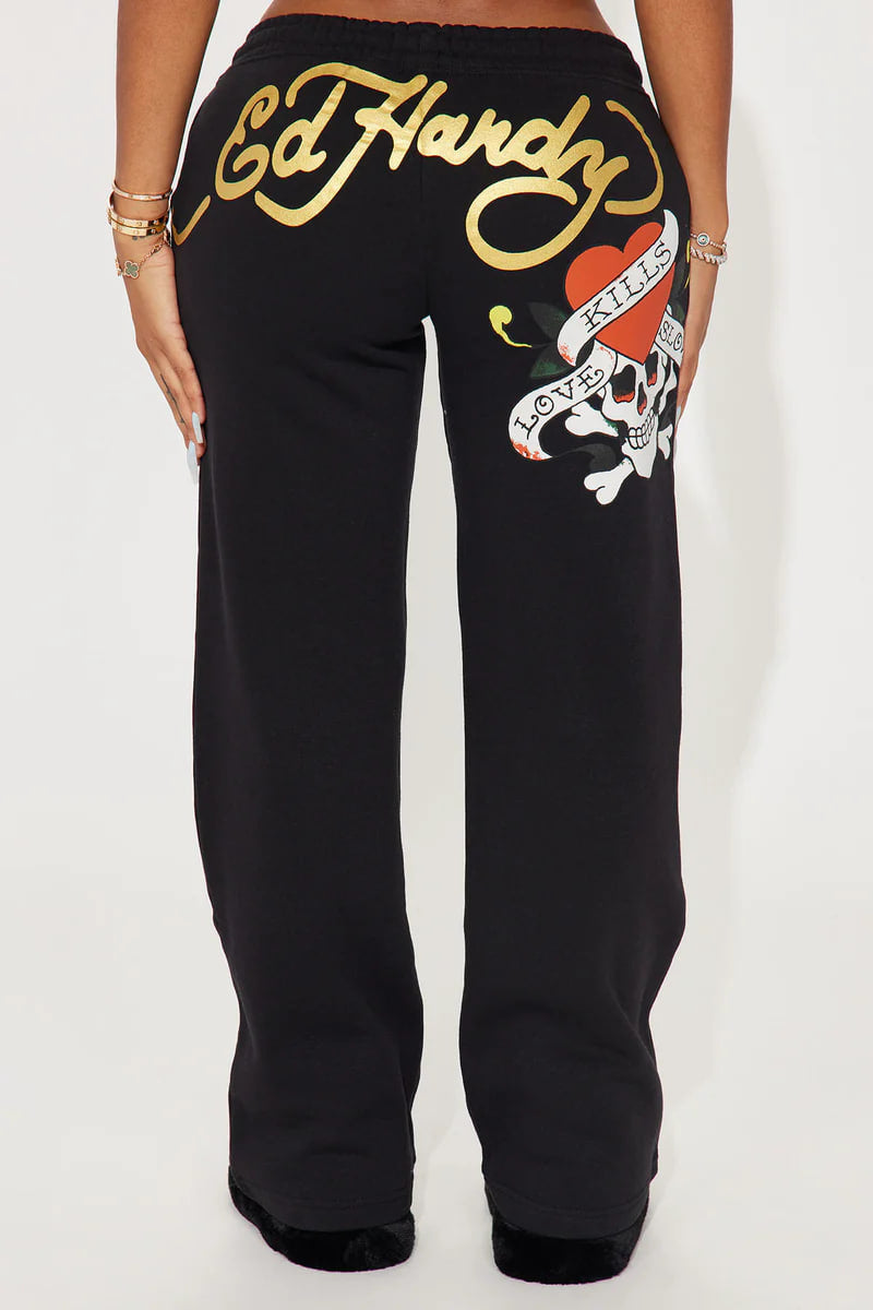 Love Kills Ed Hardy Pant - Black