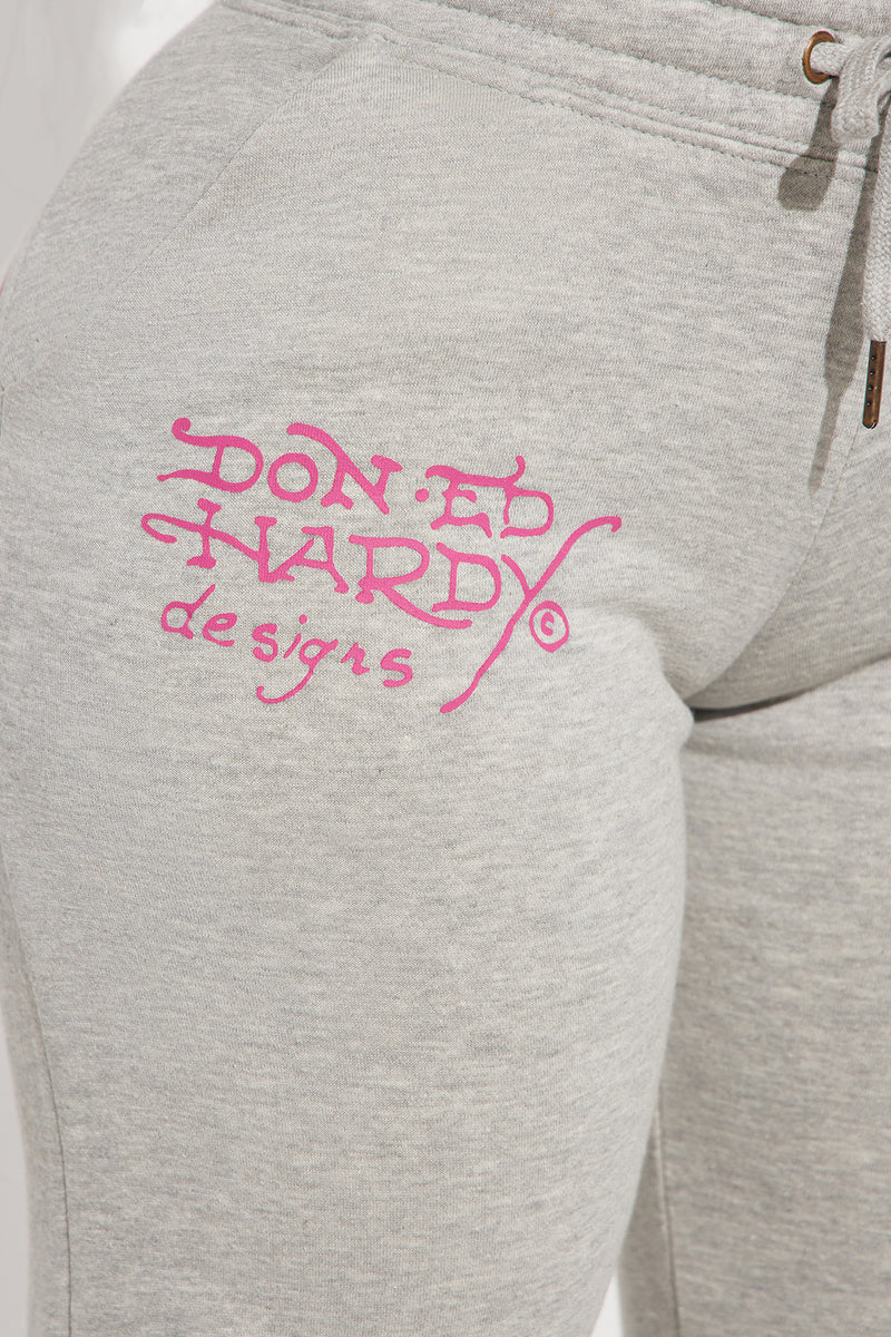 Ed Hardy Rose And Sword Sweatpant - Heather Grey