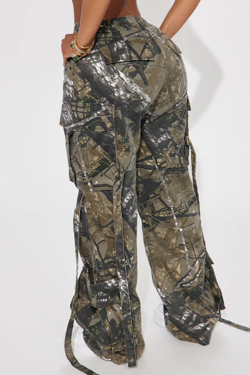 Level You Up Tree Camo Cargo Pant - Olive/combo