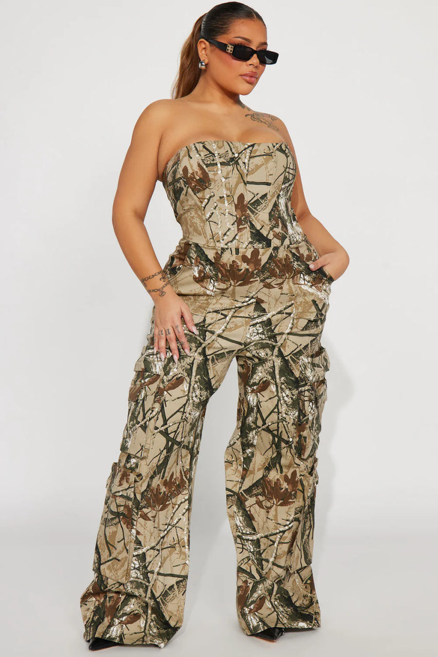 Brooklyn Camo Jumpsuit - Taupe/combo