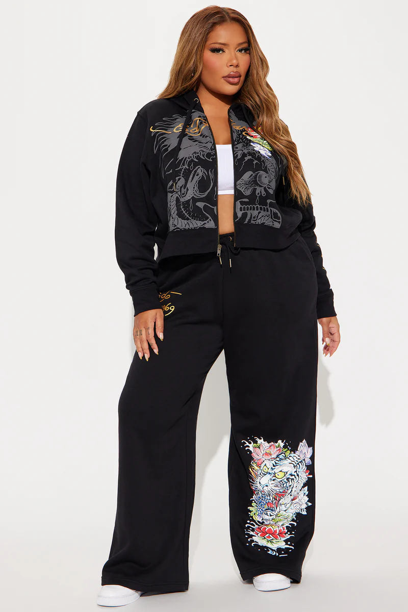Ed Hardy Dreams Pant Set - Black