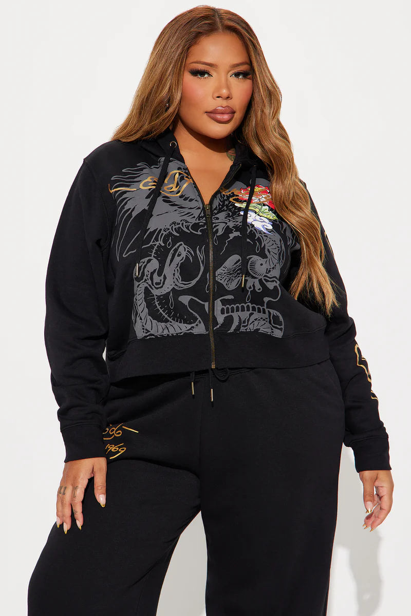 Ed Hardy Dreams Pant Set - Black