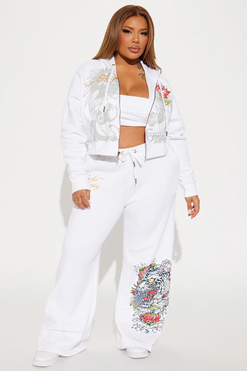 Ed Hardy Dreams Pant Set - White